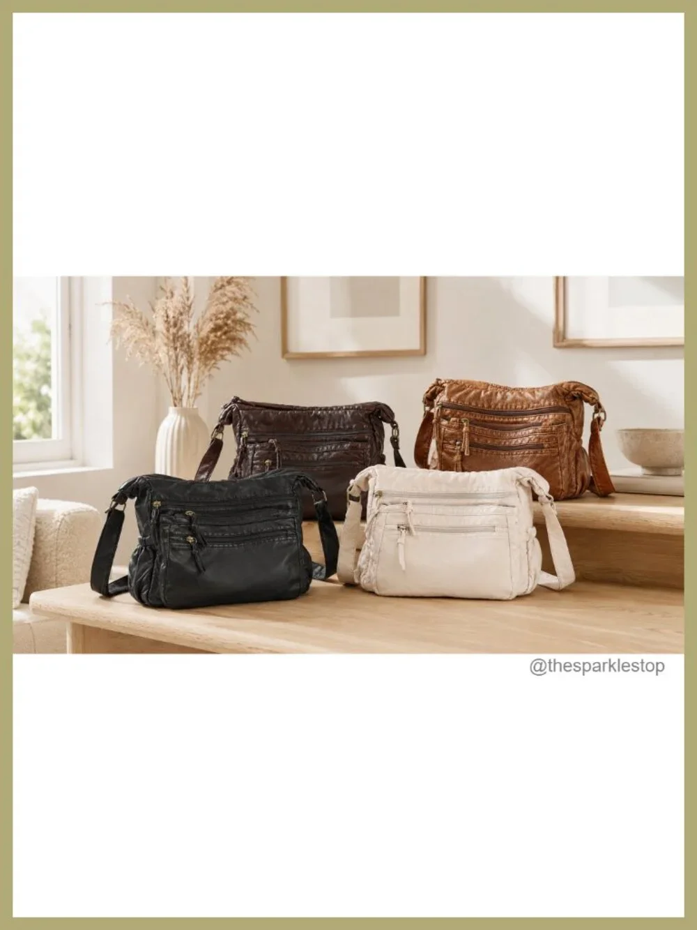 Multi-Pocket Hobo Shoulder Bag Soft Faux Leather Crossbody for Women